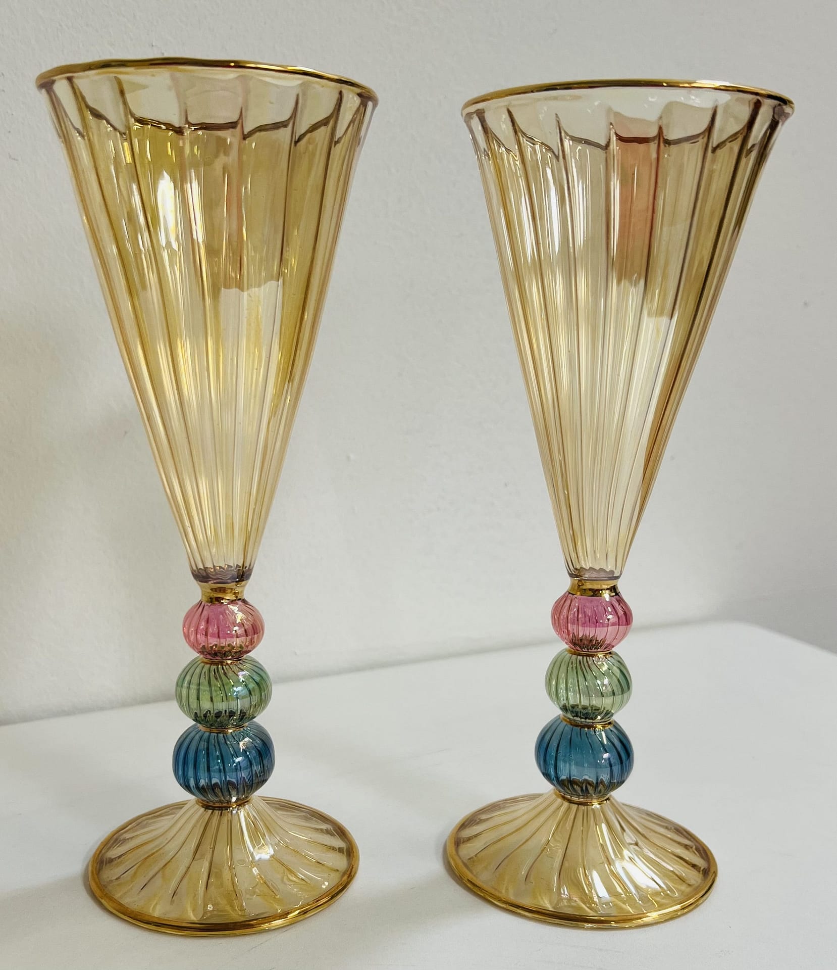 Set of 2 Bubble Stem Wine Glasses Frantic Freda Emporium